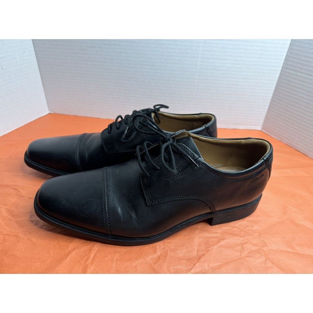 Clarks Men's Tilden Medium Cap Toe Oxford Shoes Black Sz 8.5 - Picture 7 of 8
